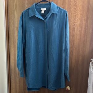 🎃 Elegant Blue Button Down Shirt for Women